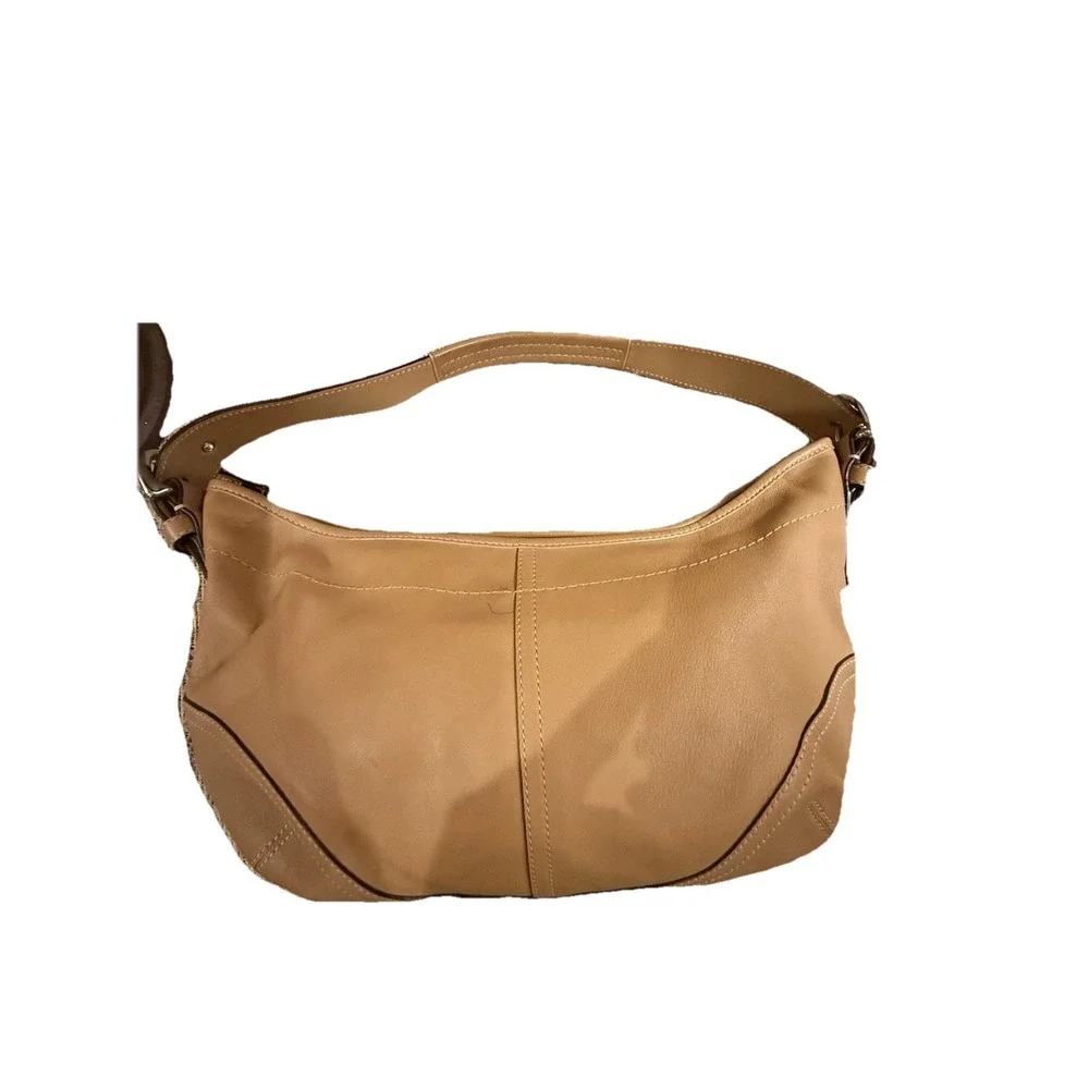 Vintage Coach Soho 9464 Glove Tan Leather Buckle Hobo Bag Light Tan Y2K Rare